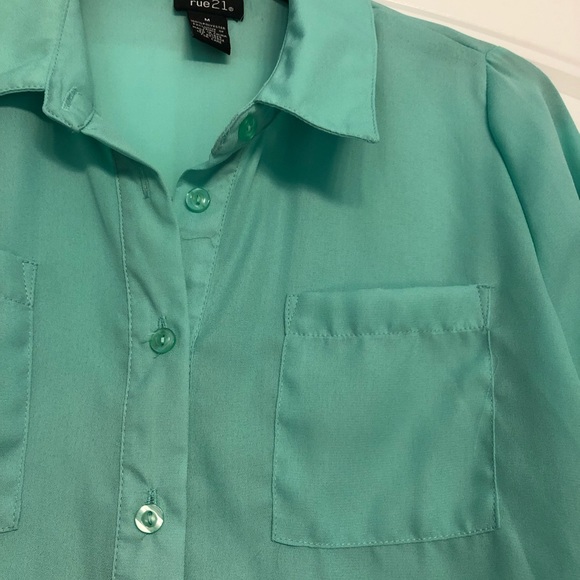 SHEER BUTTON DOWN BLOUSE - Picture 2 of 4